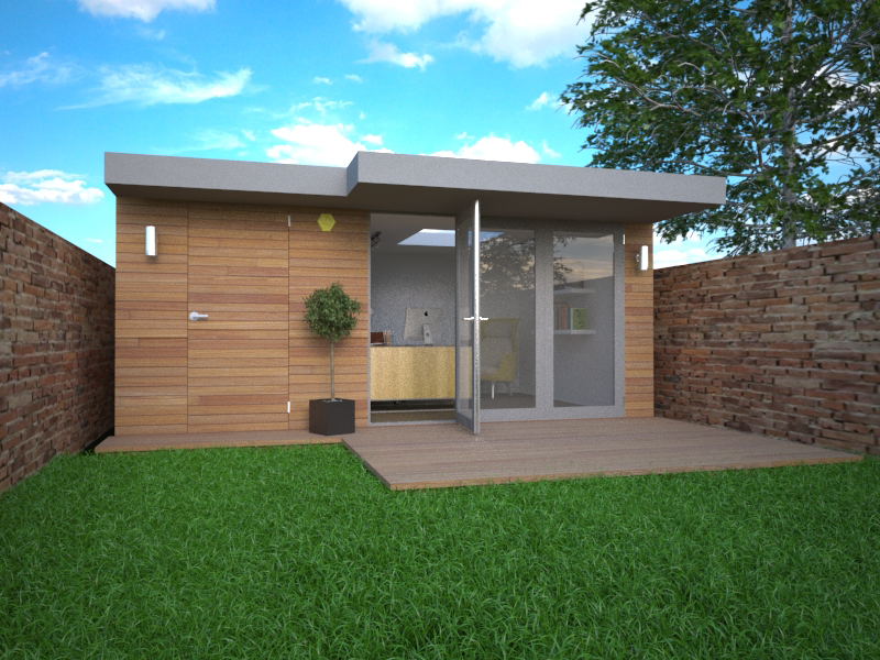 Contemporary garden offices are characterised by their crisp cedar cladding and floor to ceiling glazing