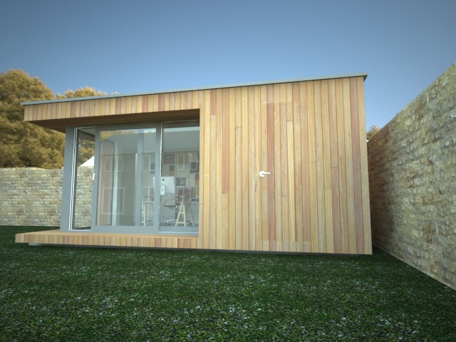 Contemporary Garden office with shed 