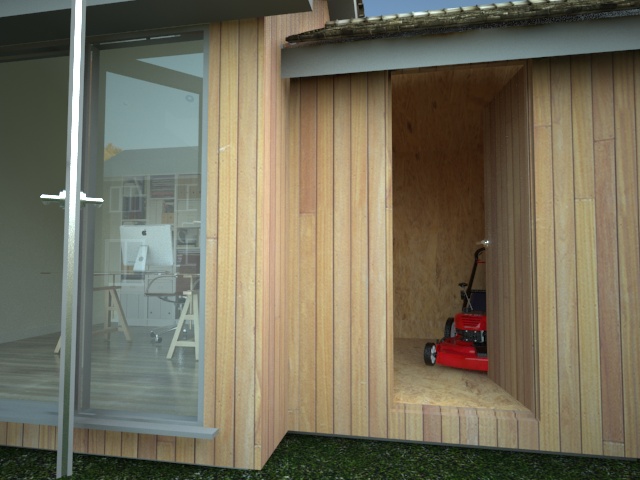Garden office with small shed