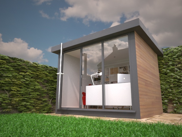 This style of garden office either has an full eaves detail as shown in this image or...