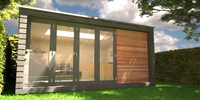 Garden office with two types of cladding 5 f2