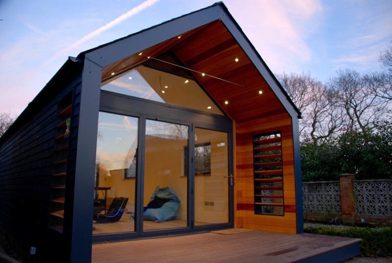 Modern pitched roof garden office