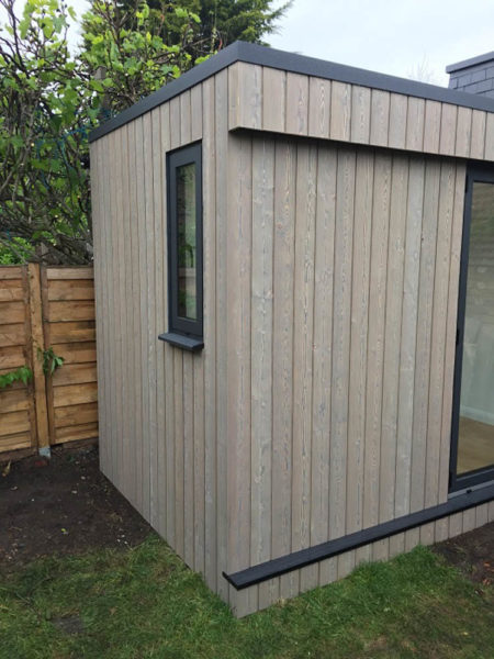 Grey larch cladding will maintain its colour