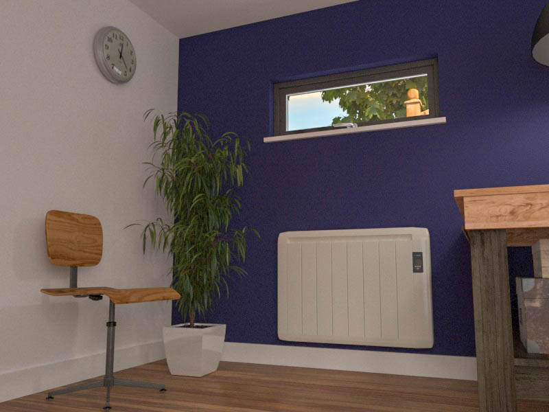 Panel heaters are commonly used in a garden office