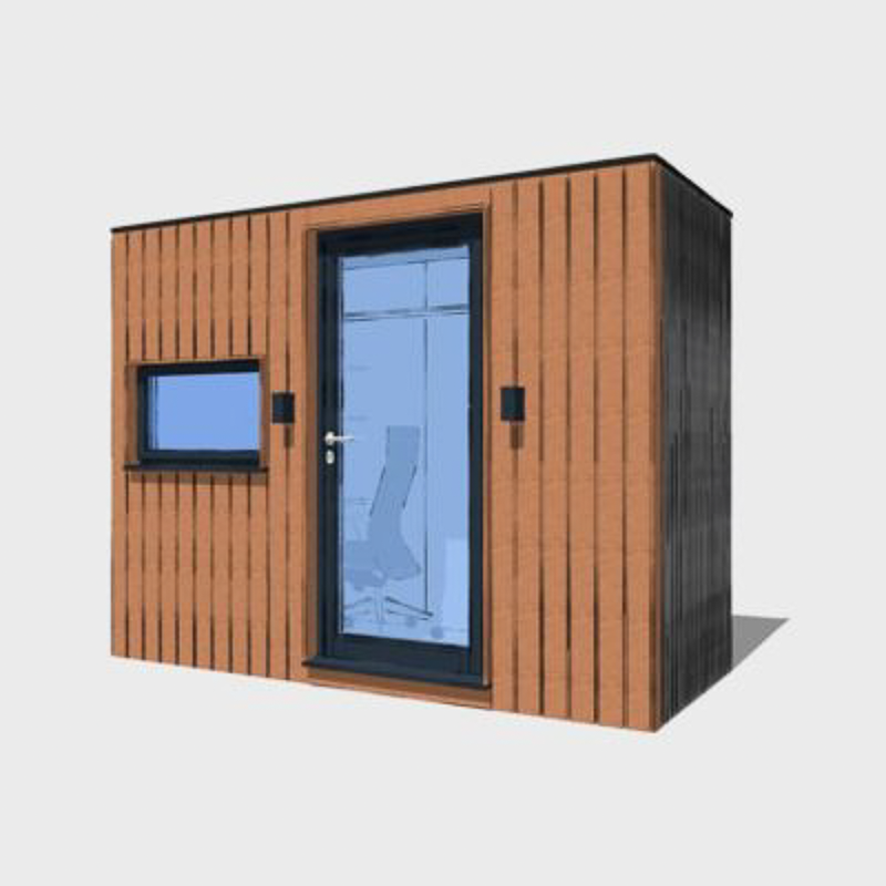 1.3m x 3.2m garden office by A Room in the Garden